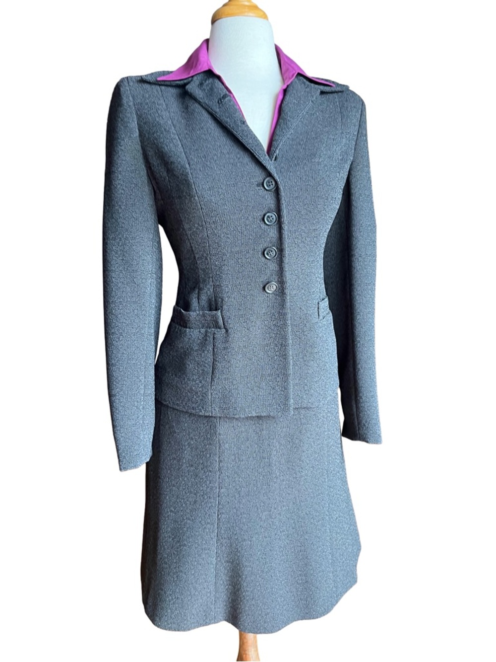 Jones New York Tweed Skirt Suit 4P Petite USA Made